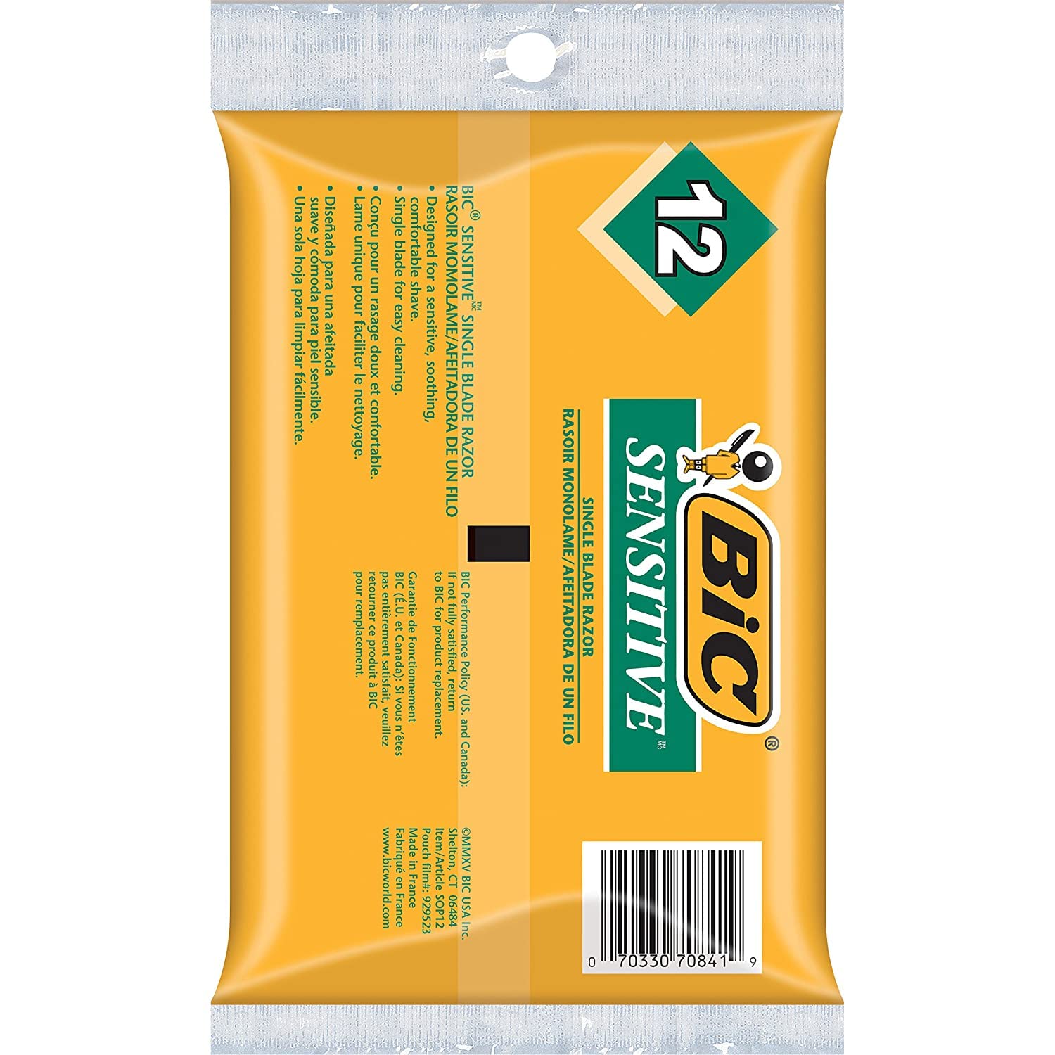 Afeitadora Bic con mango ligero para control cómodo durante el afeitado.