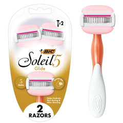 BIC Soleil Glide: afeitadora femenina en un paquete de dos para uso práctico.