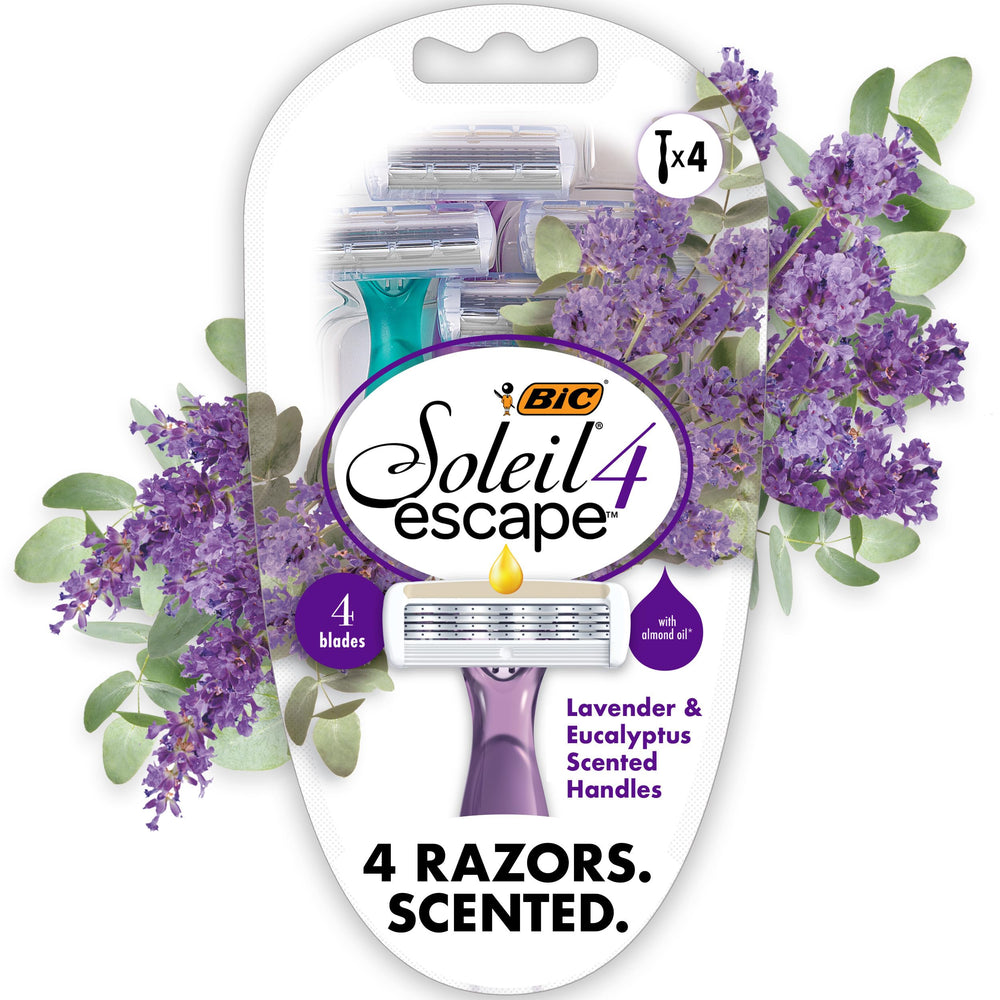 Rasuradora BIC Soleil 4 Escape con mango lavanda para afeitado suave