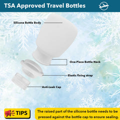 Juego de 4 botellas BienBion para viaje, tamaño 1oz, fáciles de rellenar.
