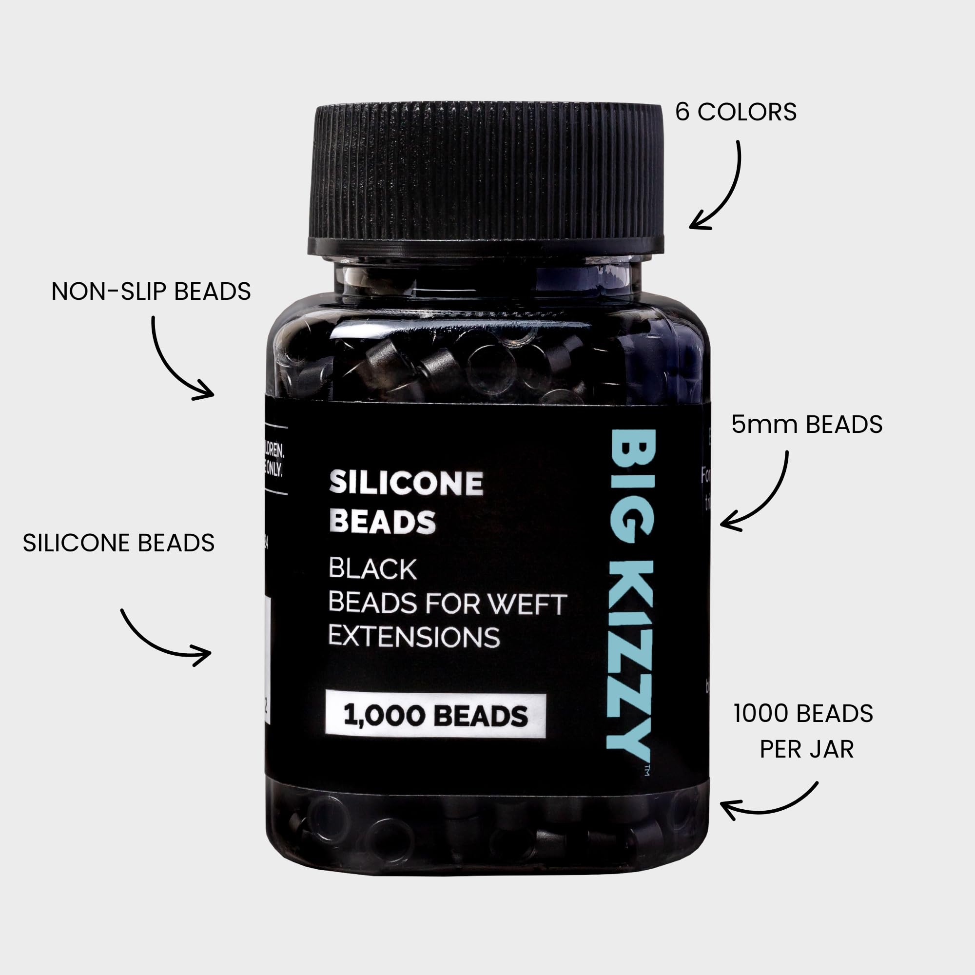 Silicona negra en microlinks Big Kizzy para una aplicación discreta