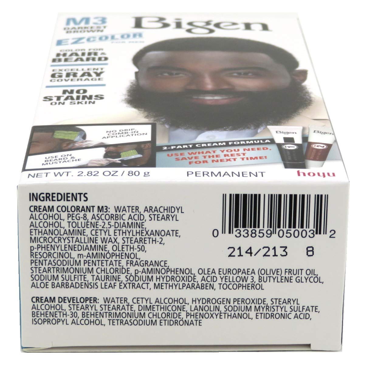 Aplicación suave y uniforme para cabello y barba con Bigen EZ Color.