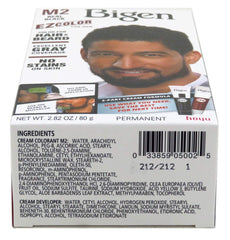 Bigen Ez Color M2 Negro Real sin amoníaco y bajo peróxido para uso seguro.