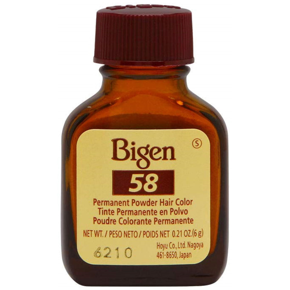 Bigen Polvo Color Pelo 58 mezcla y aplica para tono natural.