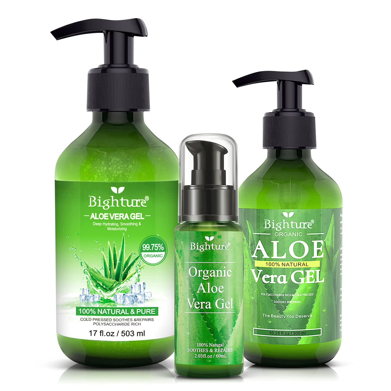 Gel de Aloe Vera BIGHTURE para cabello, mejora la manejabilidad y suavidad.