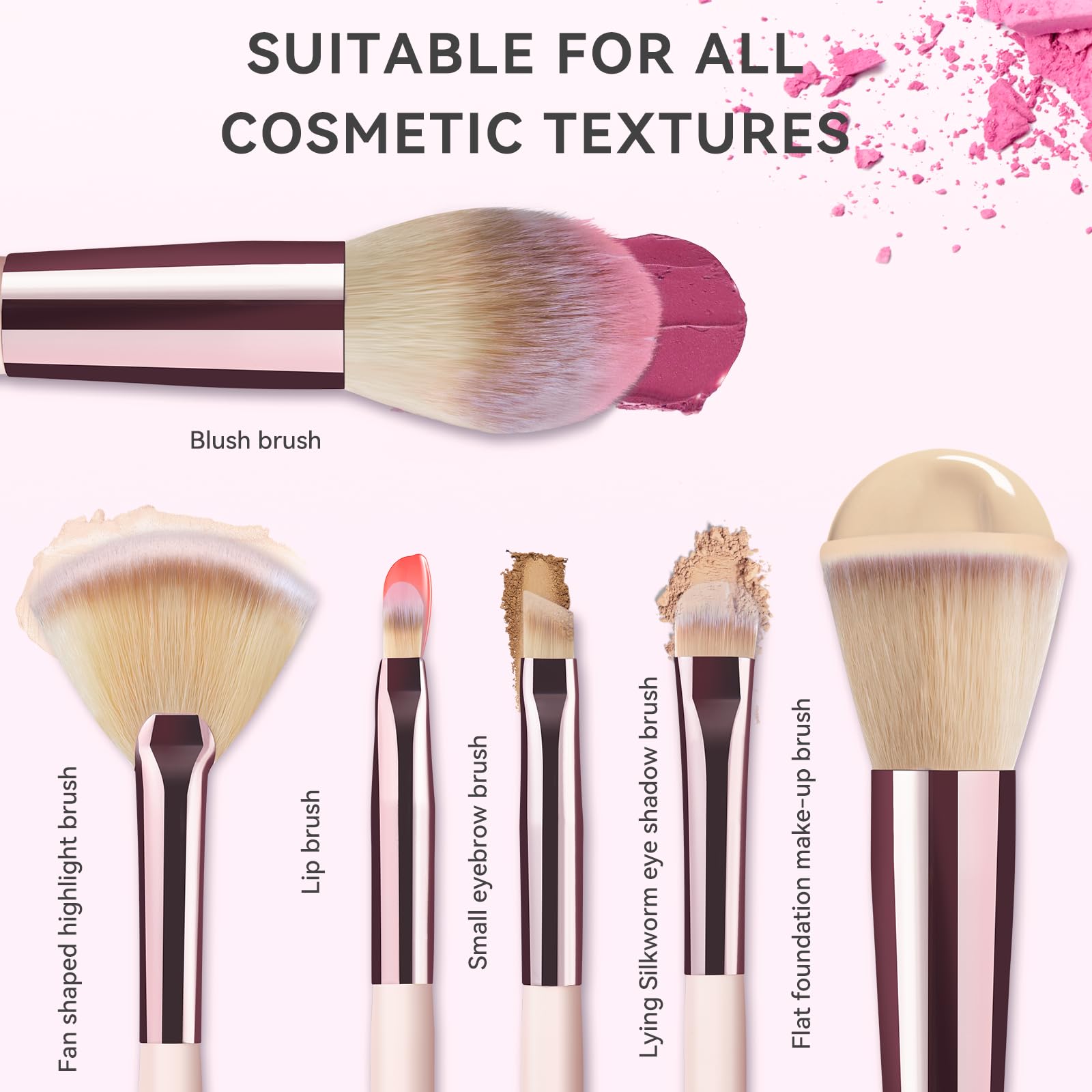 BIKCANP brochas sintéticas suaves aptas para piel sensible y look natural