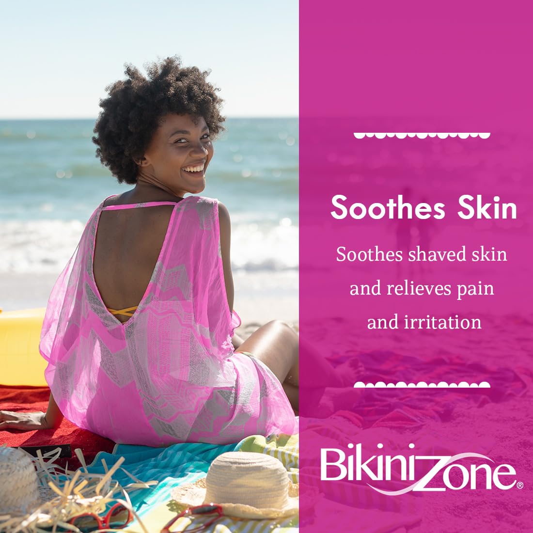 Bikini Zone: aplicación con aloe vera y vitamina E para humectar la piel