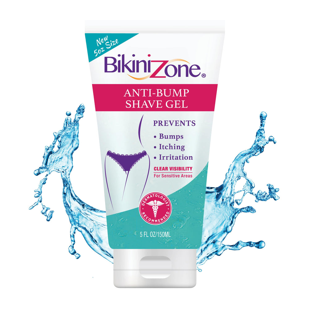 Bikini Zone gel anti irritacion en botella, sensacion suave para piel sensible