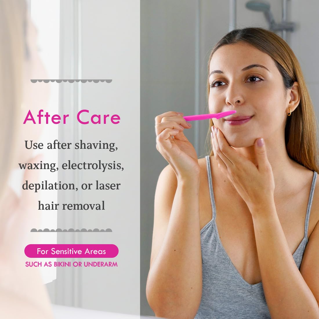 Bikini Zone gel posdepilatorio, sensación refrescante con aloe vera.