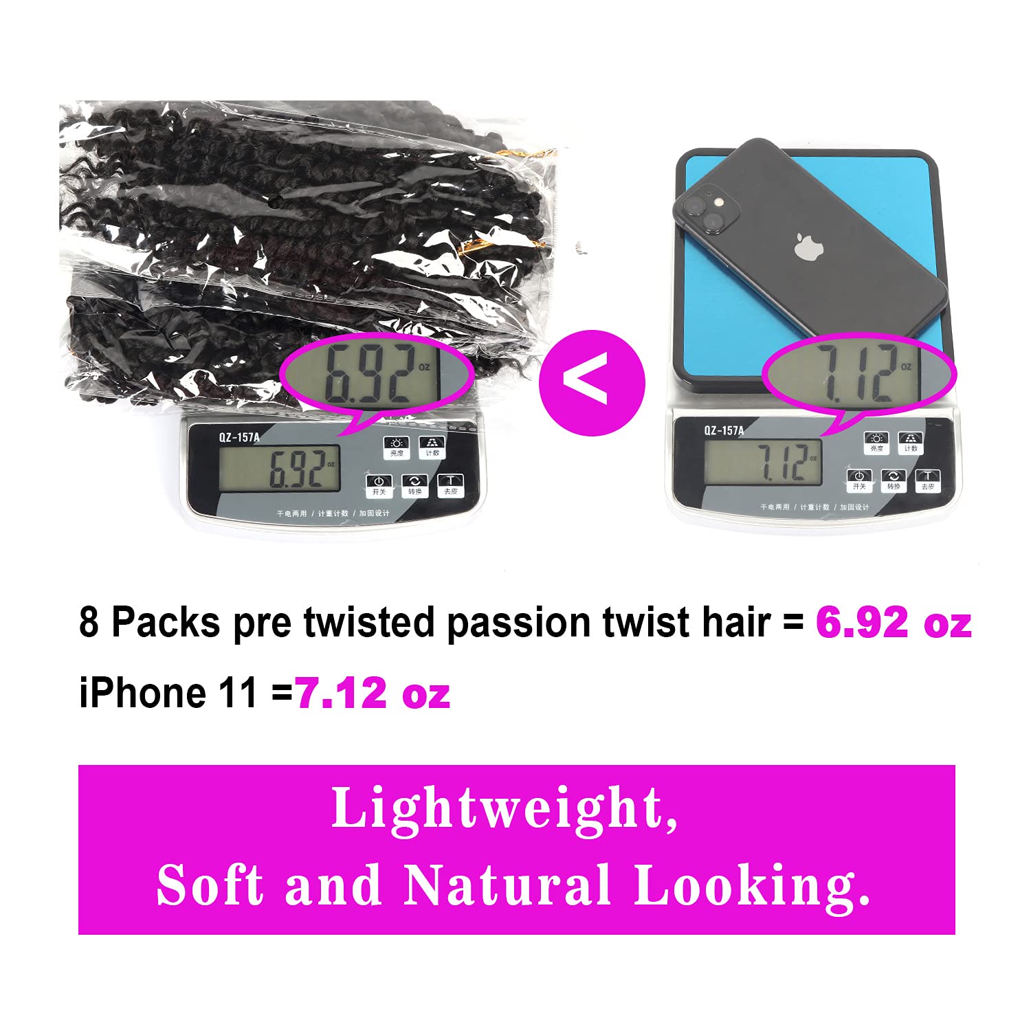 Bileaf Pasión Twist ganchillo ligero 10 pulgadas, cabello cómodo.