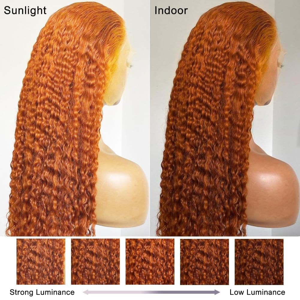 Bilisar peluca con encaje transparente HD para un acabado natural en color naranja