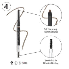 Billion Dollar Brows lapiz cejas cepillo integrado para difuminar rapido
