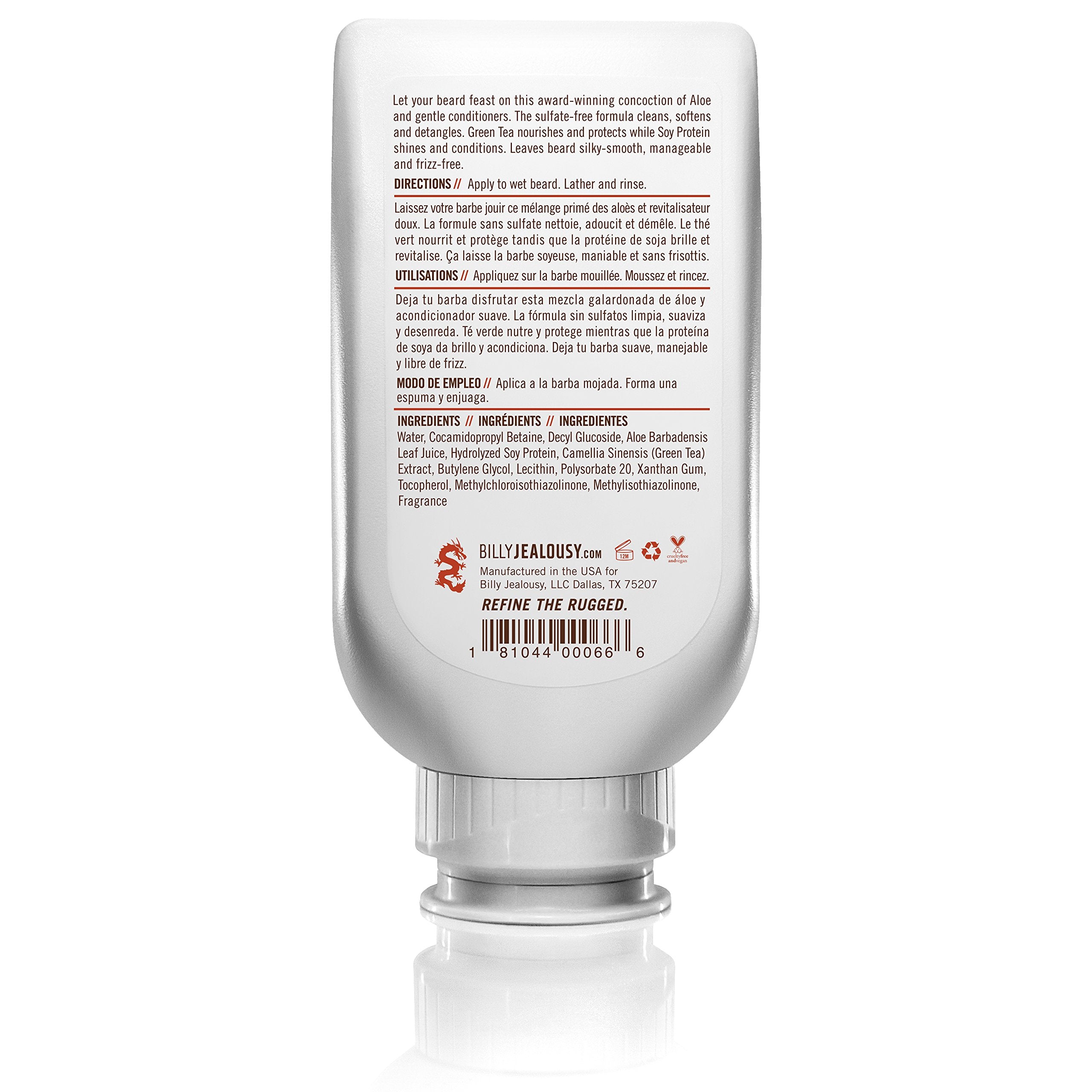 Billy Jealousy Beard Wash: espuma suave facilita peinado y manejo.