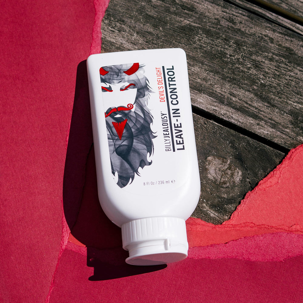 Billy Jealousy Devils Delight, etiqueta-detalle muestra calidad e ingredientes