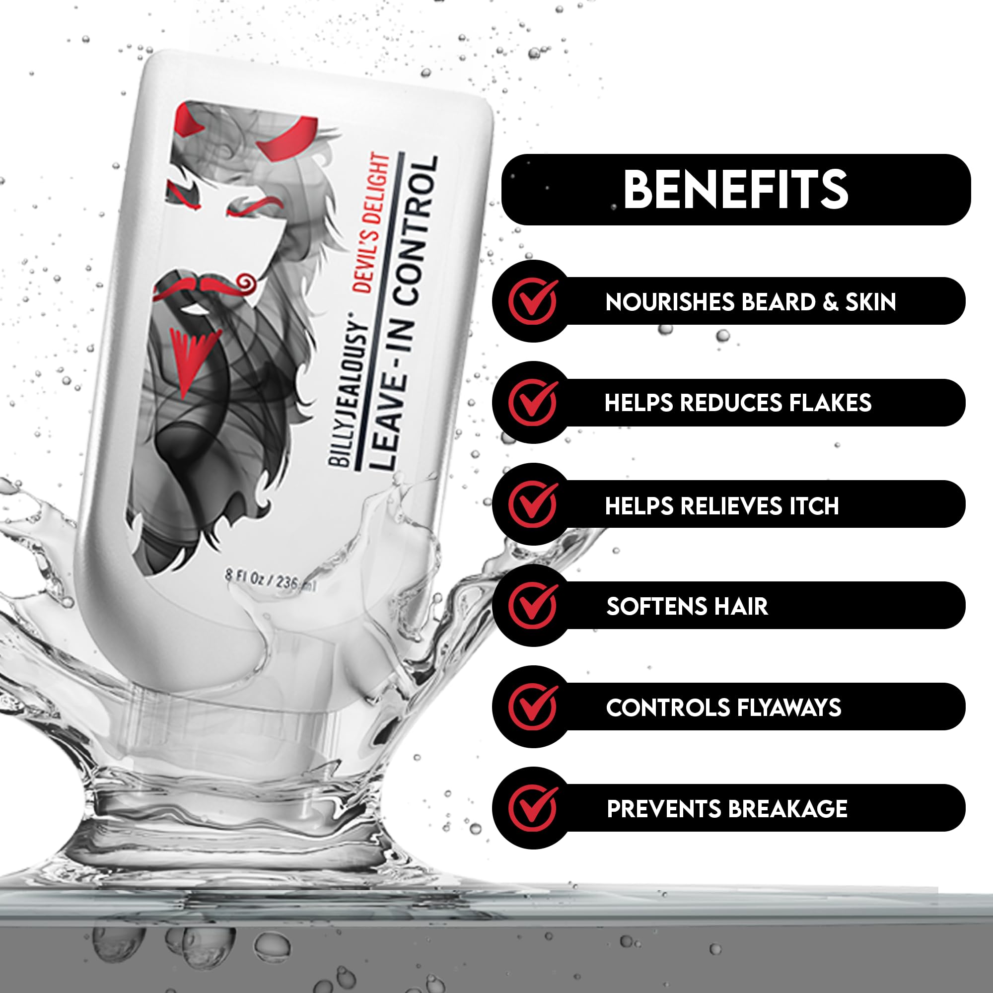 Billy Jealousy Devils Delight, textura-crema suave para cabello facial ligero