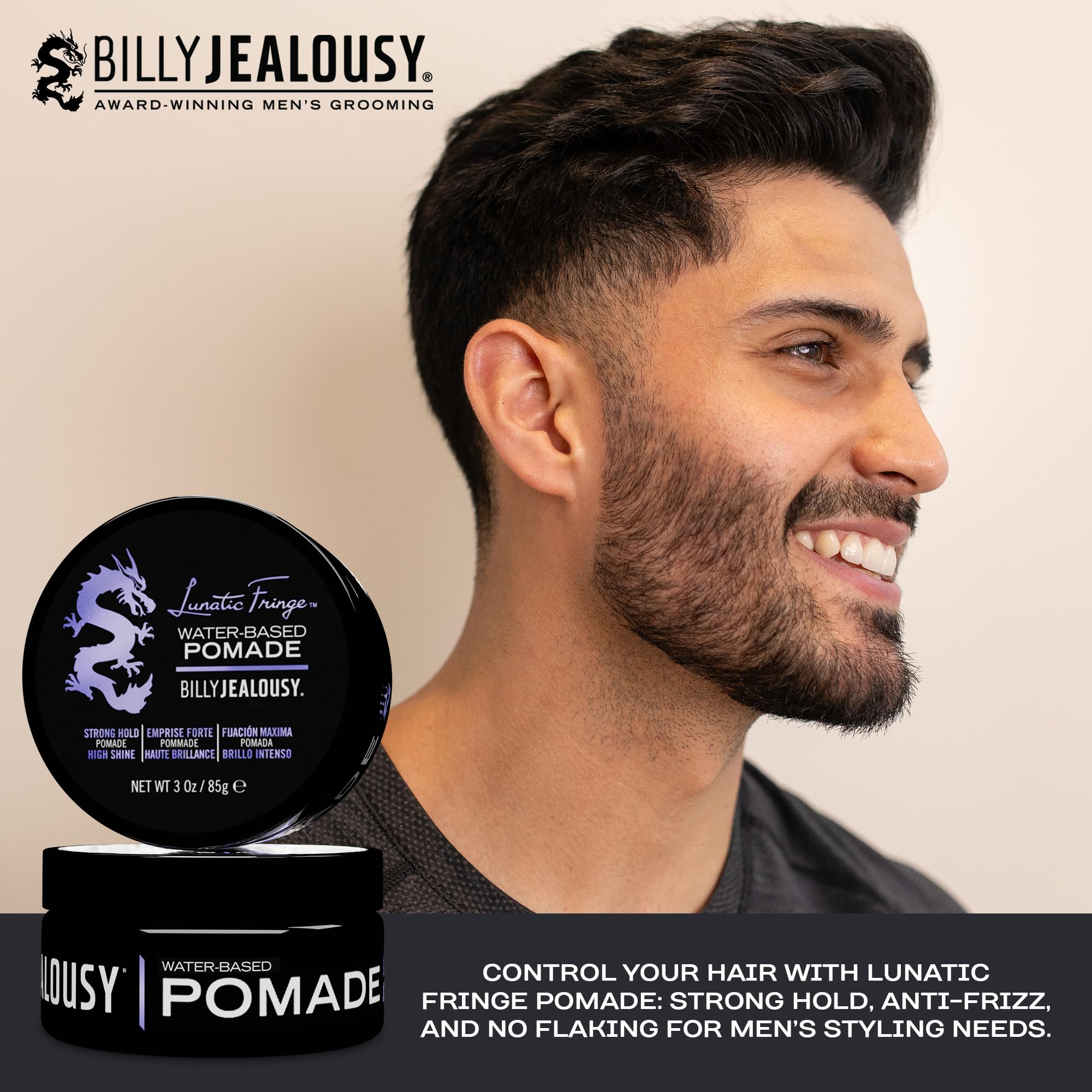 Brillo alto y control para cabello grueso con Lunatic Fringe.