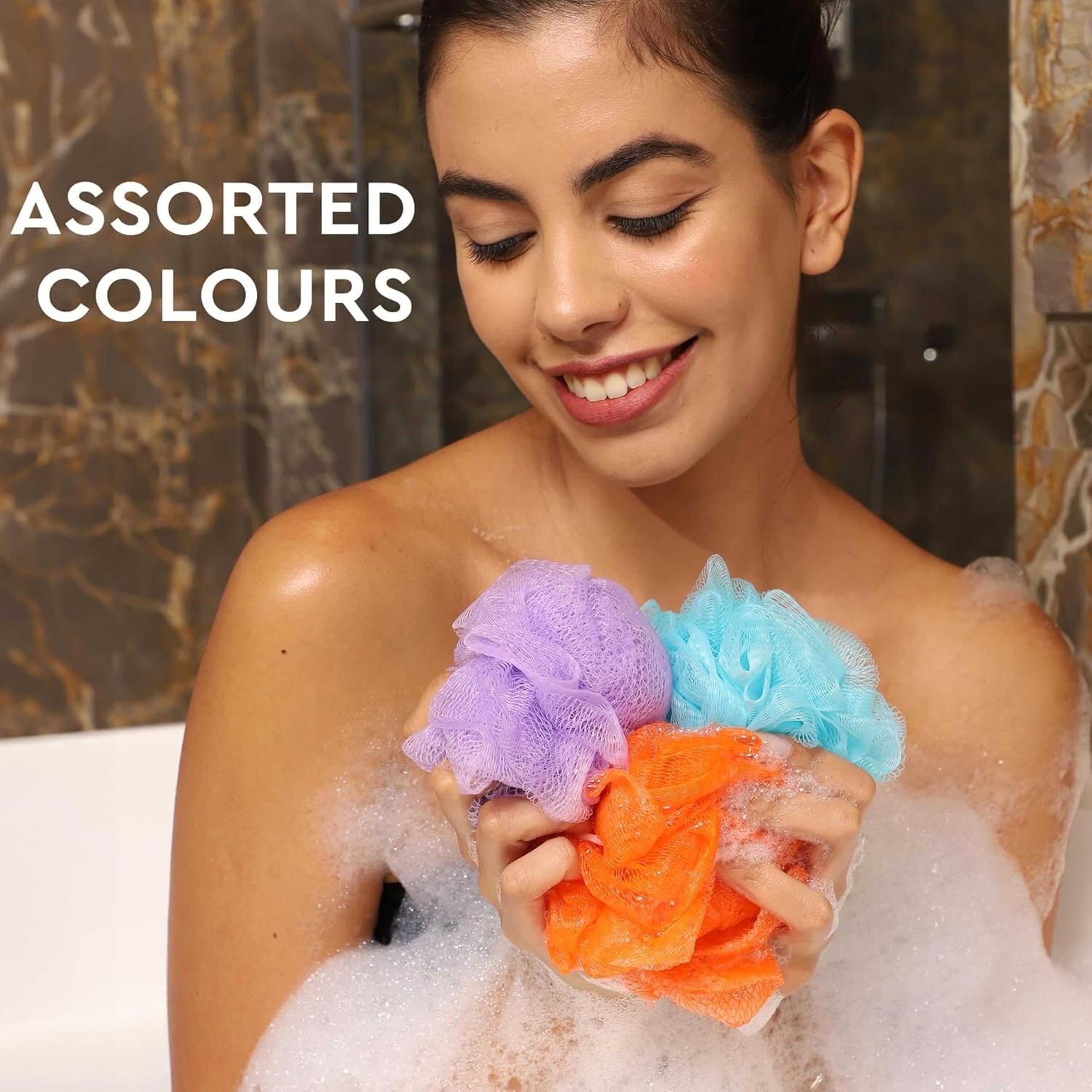 Esponjas de malla BIMIGET suaves para ducha, ideales para higiene diaria.
