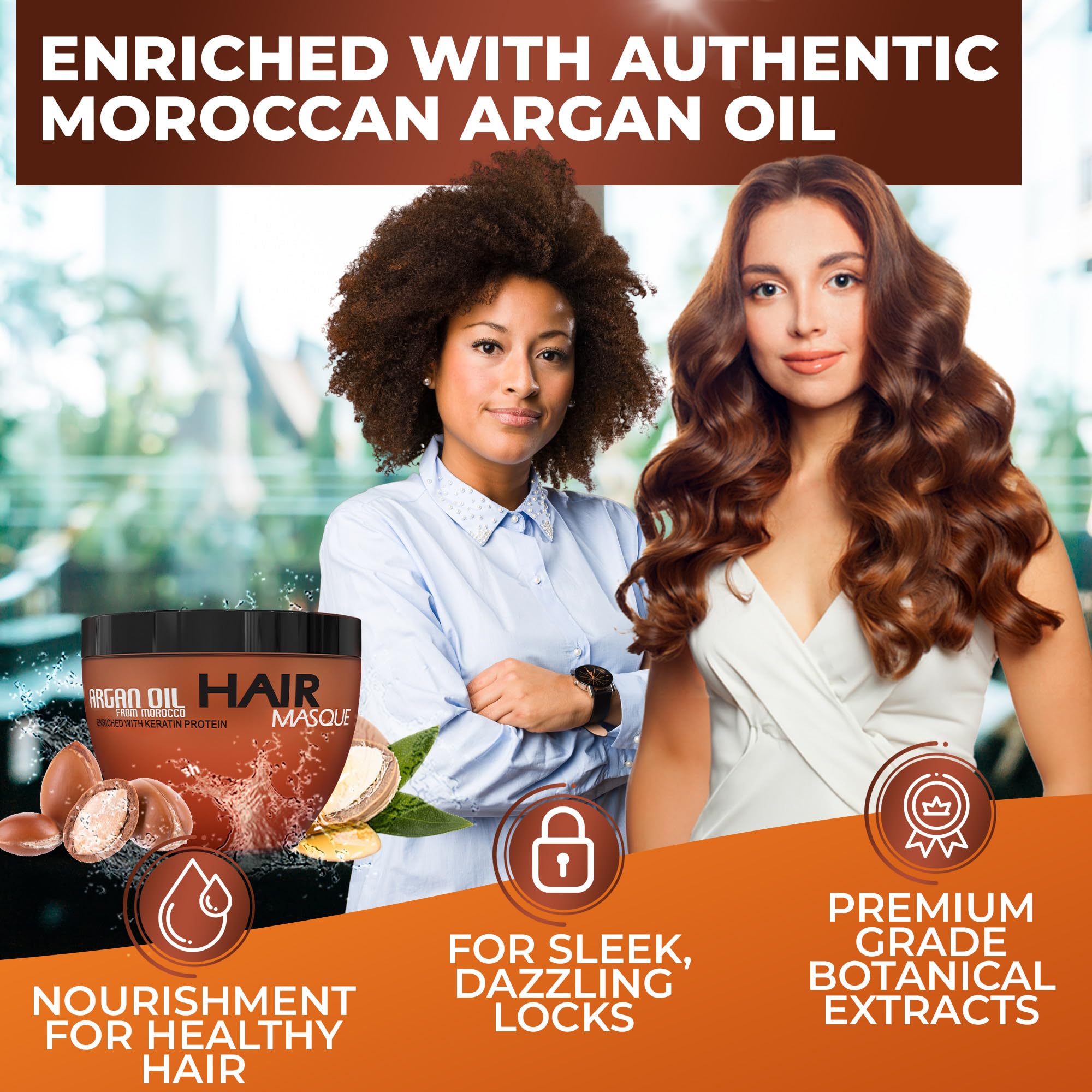 BINGO HAIR CARE Mascarilla Argán Marroquí, aplicación suave para cabello rizado.