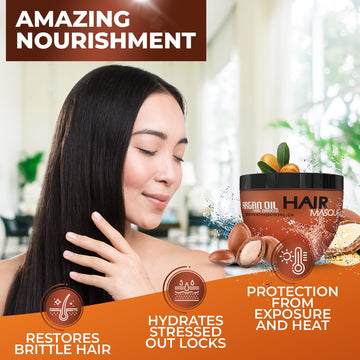 BINGO HAIR CARE Mascarilla Argán Marroquí, sin sulfatos cuida cuero cabelludo.