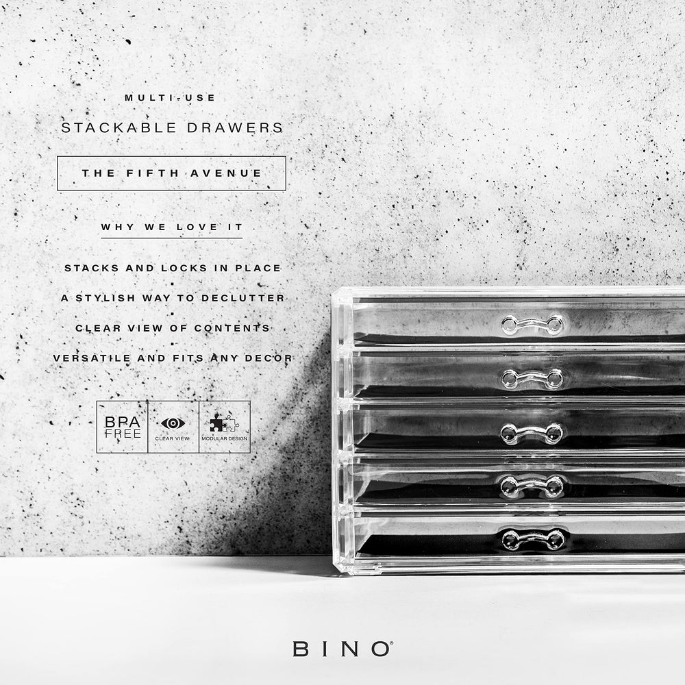 BINO Manhattan: organizador acrílico claro para almacenar cosméticos con estilo.