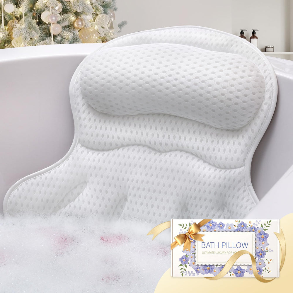 Almohada de baño Binobella en un baño de lujo, soporte cómodo para cabeza y cuello.