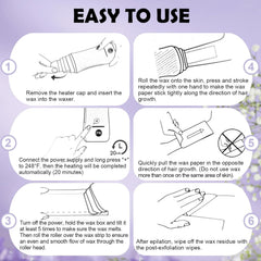 Binzls Roll On Wax Kit cera lavanda, aroma relajante para depilación cómoda