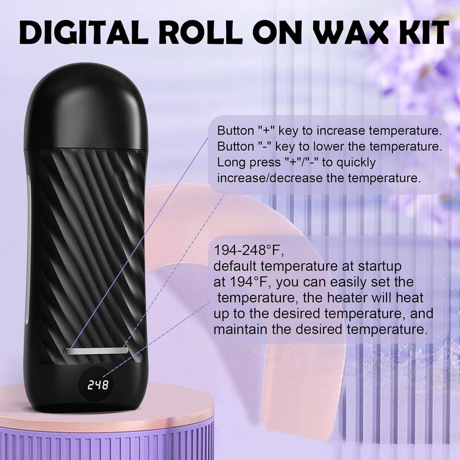 Binzls Roll On Wax Kit portátil, tamaño mini para viaje y retoques