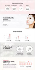 Bio-Colágeno Real Mascarilla Profunda Rosa aplicación en rostro para cobertura total.