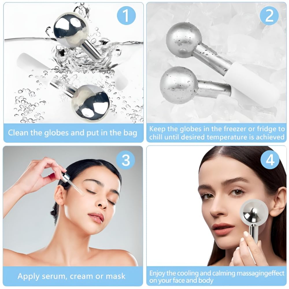 BIOESTHE globos de hielo: uso nocturno con mascarilla para mejor absorción.