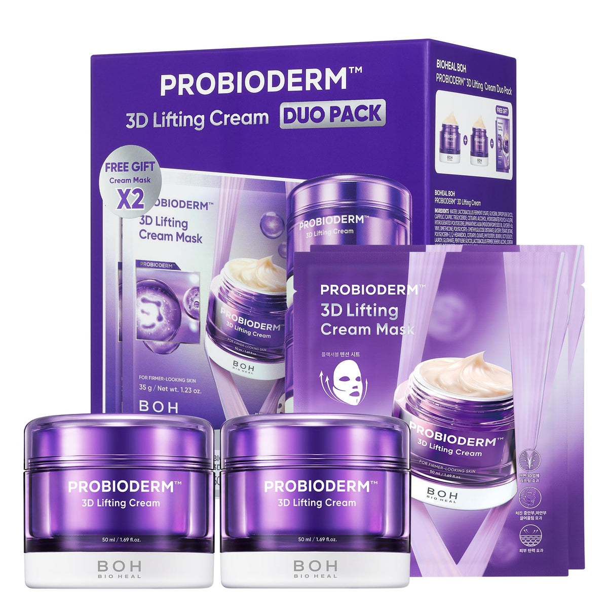 BIOHEAL BOH Probioderm 3D Lifting Crema en bote para firmeza diaria.