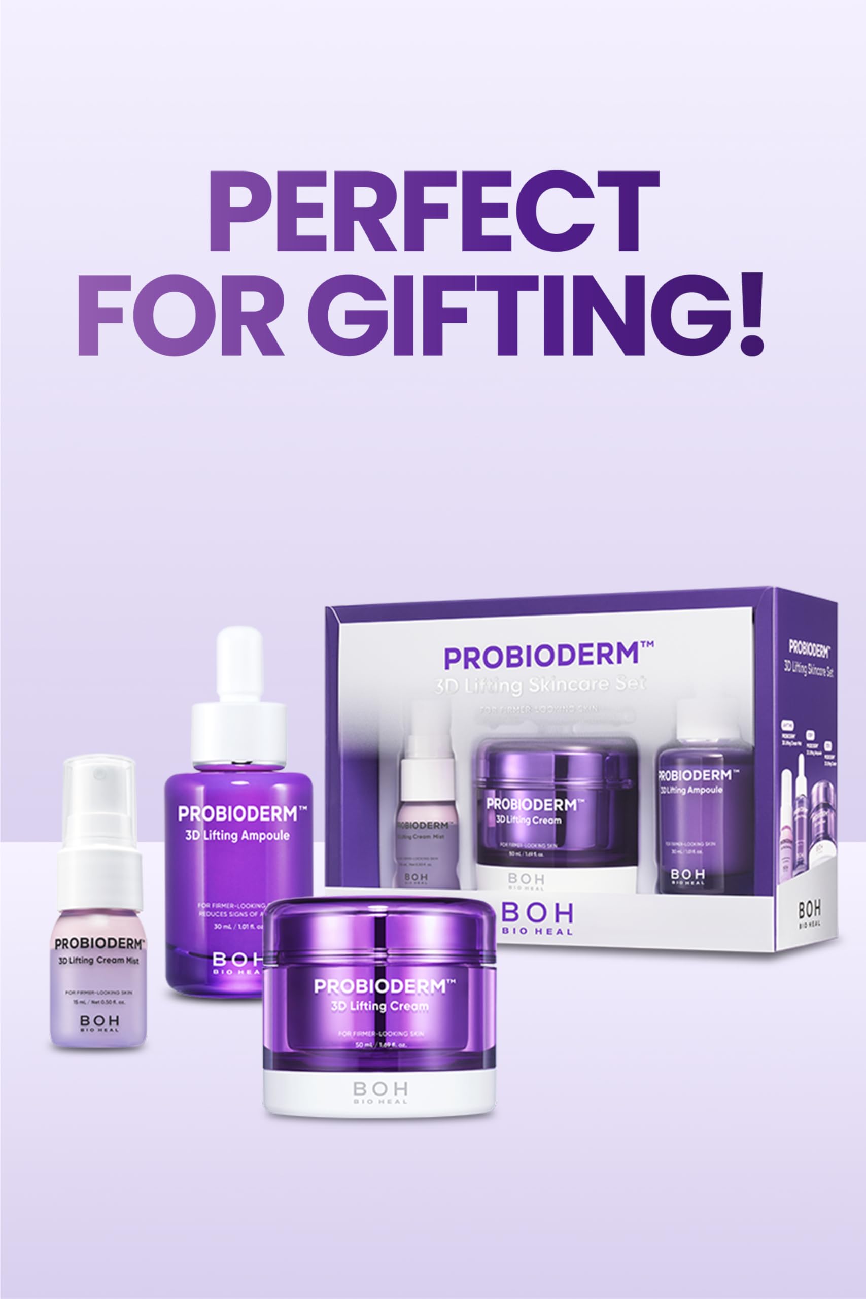 Primer plano de piel tras uso de Probioderm 3D Lifting, aspecto más firme.