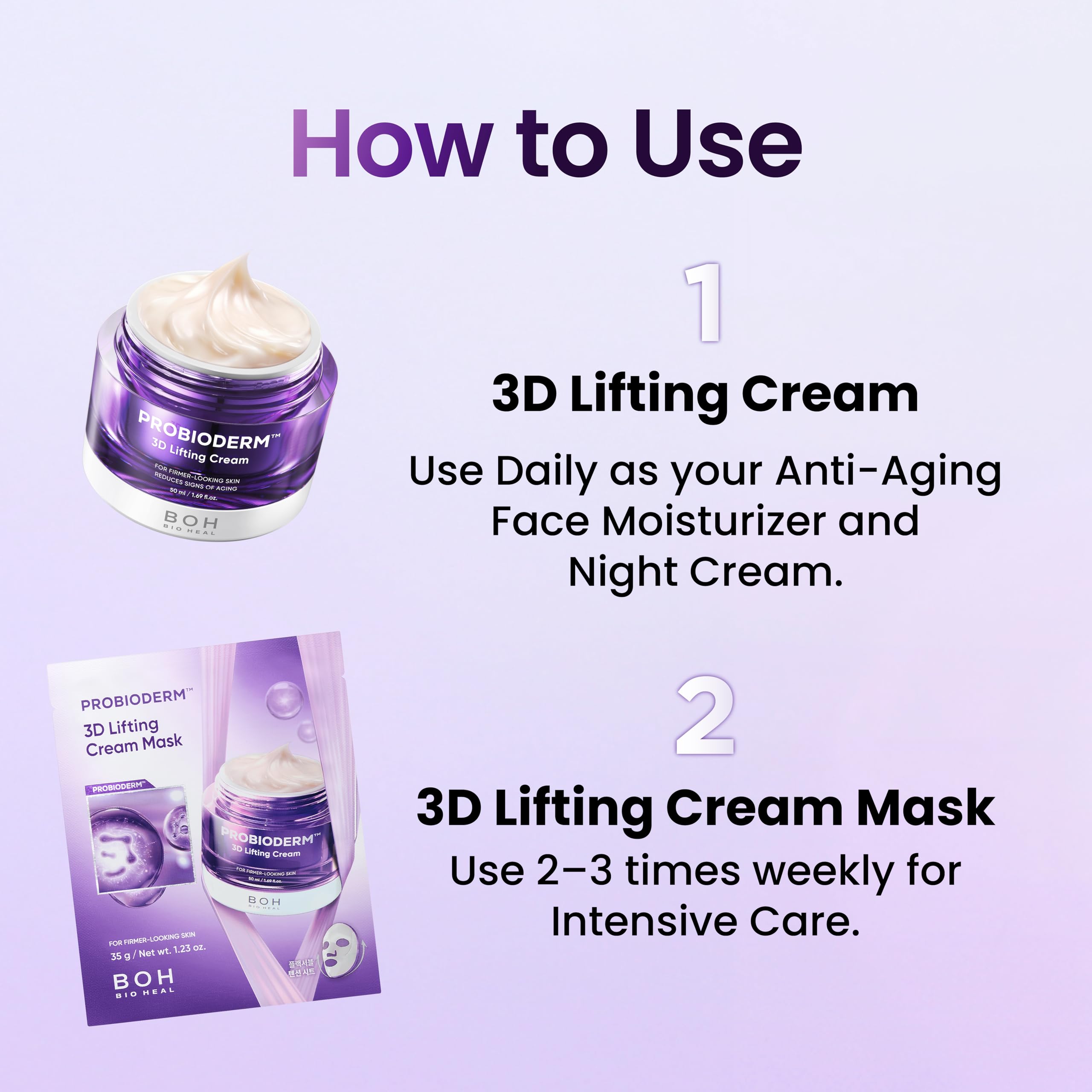 Set regalo BIOHEAL BOH Probioderm 3D Lifting para piel radiante.
