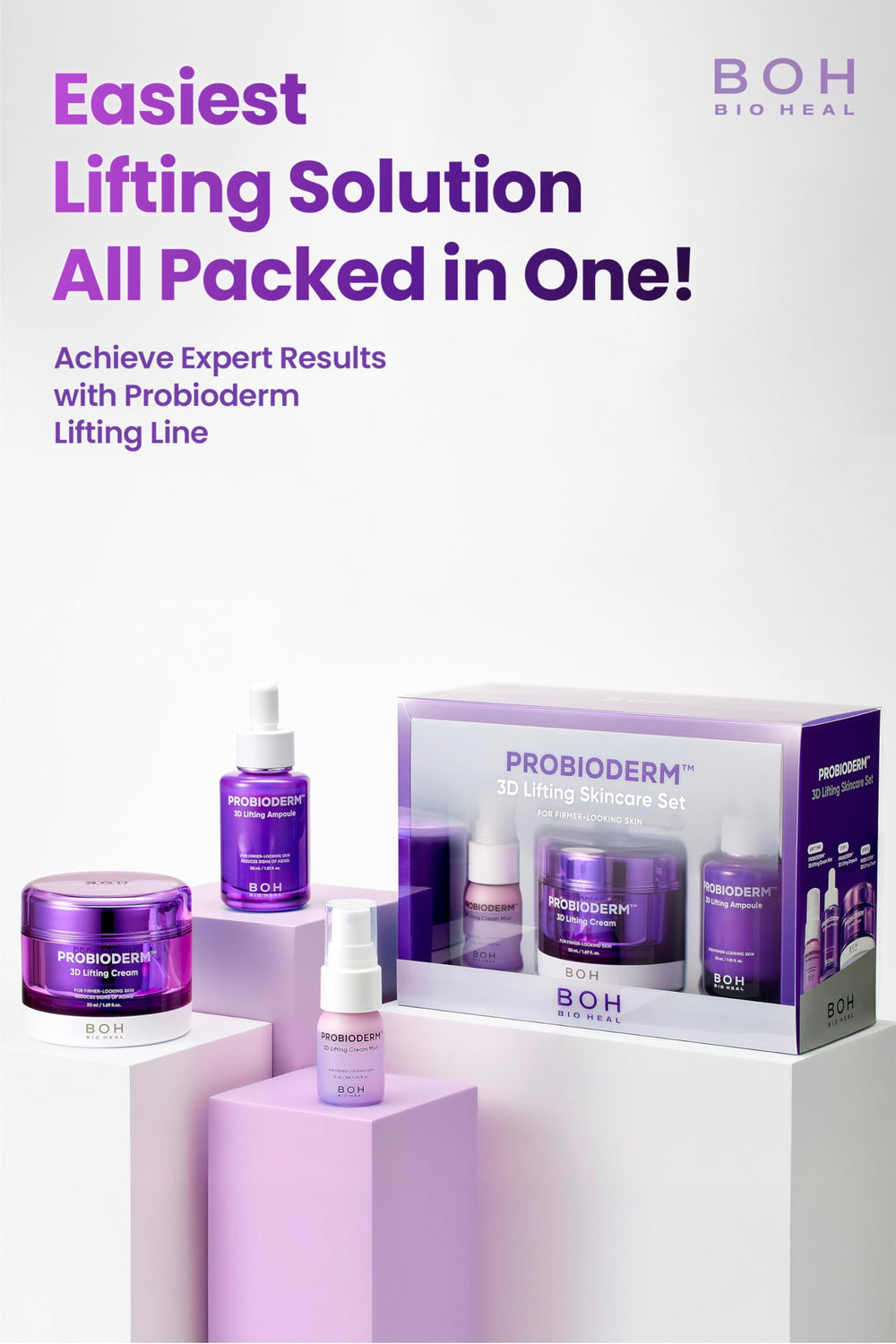 BIOHEAL BOH Probioderm 3D Lifting spray facial, bruma refrescante para retoques diarios.