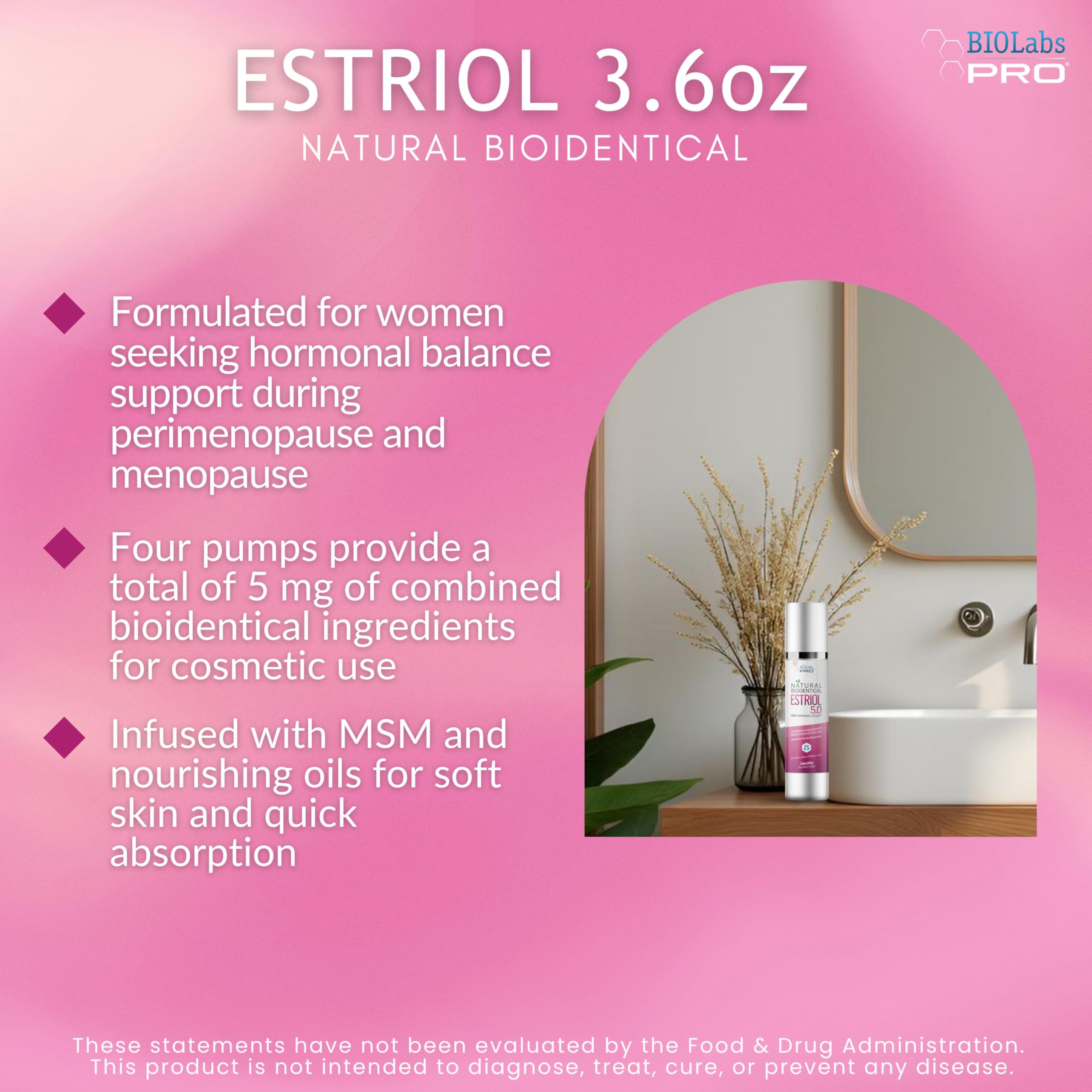 BIOLABS PRO UltraSpa: ingrédients naturels et bioidentiques pour nourrir la peau.