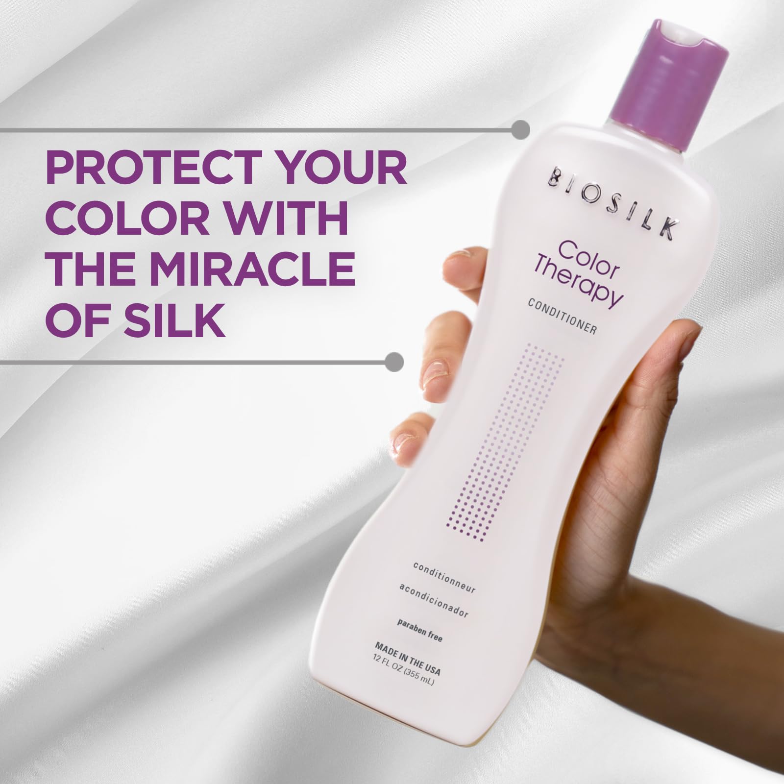 BioSilk Color Therapy acondicionador sin sulfatos protege el color a diario