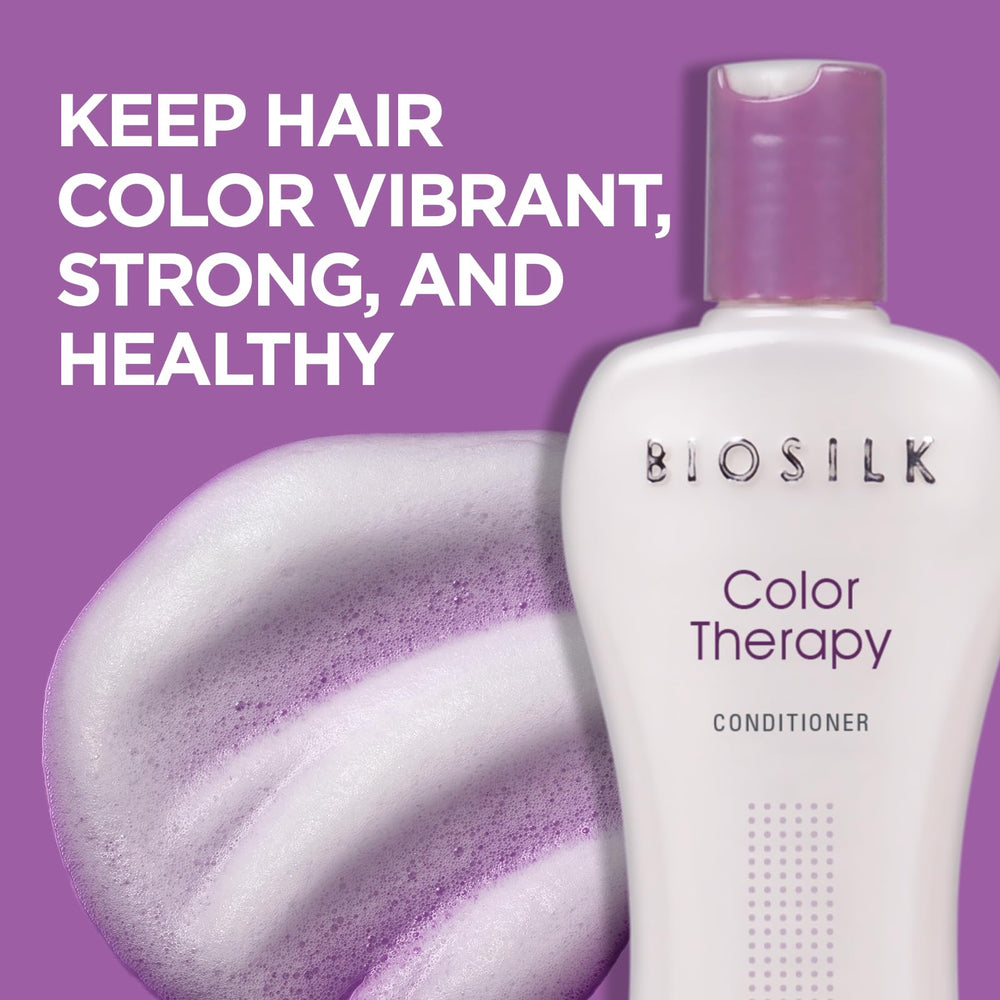 BioSilk Color Therapy acondicionador aporta vibrancia y brillo al color teñido