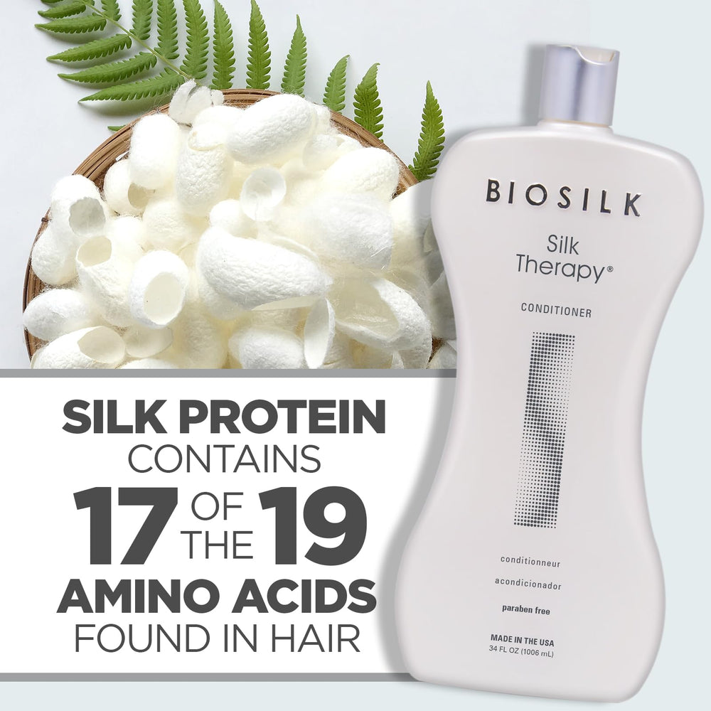 BioSilk Silk Therapy – filtre UV en action protégeant l'éclat des cheveux.