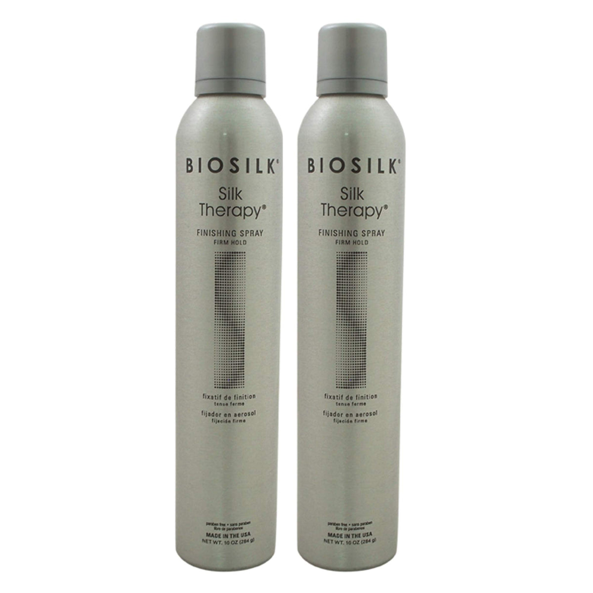 BioSilk Silk Therapy Finisseur : aérosol fixatif ferme pour coiffure durable.