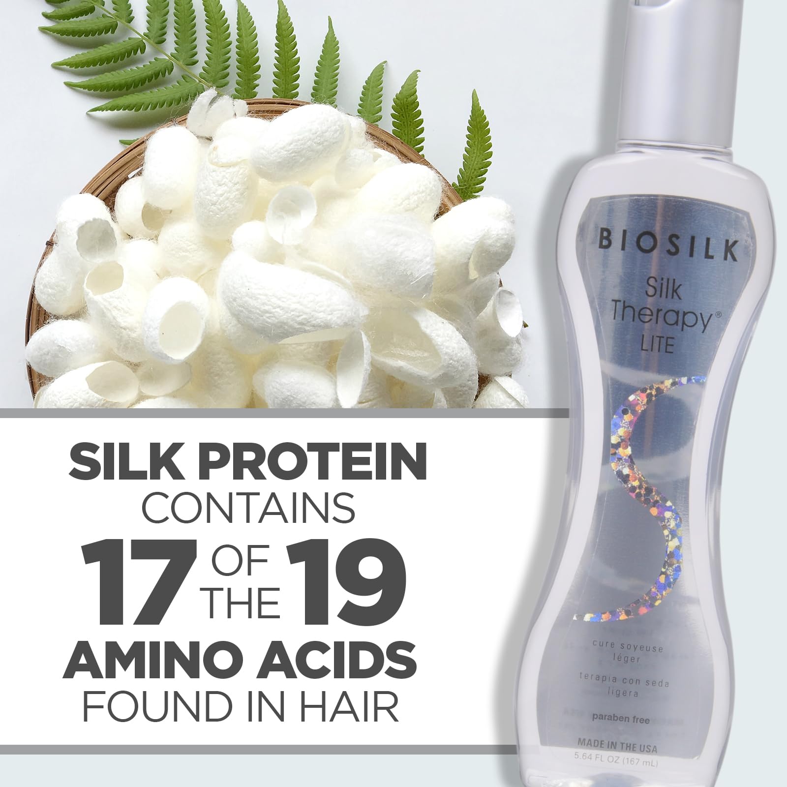 Envase de 167 ml de BioSilk Silk Therapy Lite libre de sulfatos y parabenos