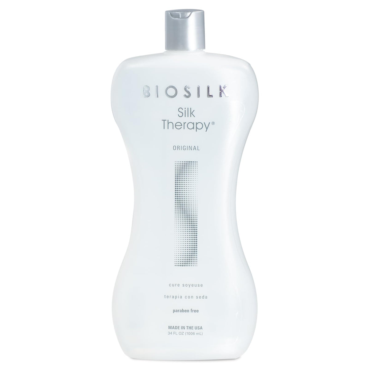 BioSilk Silk Therapy Original, botella: brillo sedoso para todo tipo de cabello.