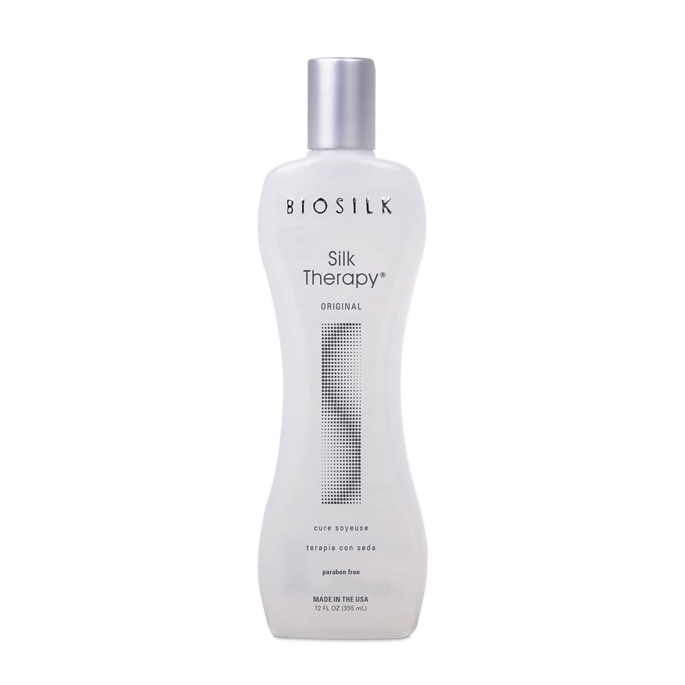 BioSilk Silk Therapy Original – bouteille en vedette, brillance naturelle pour les cheveux.