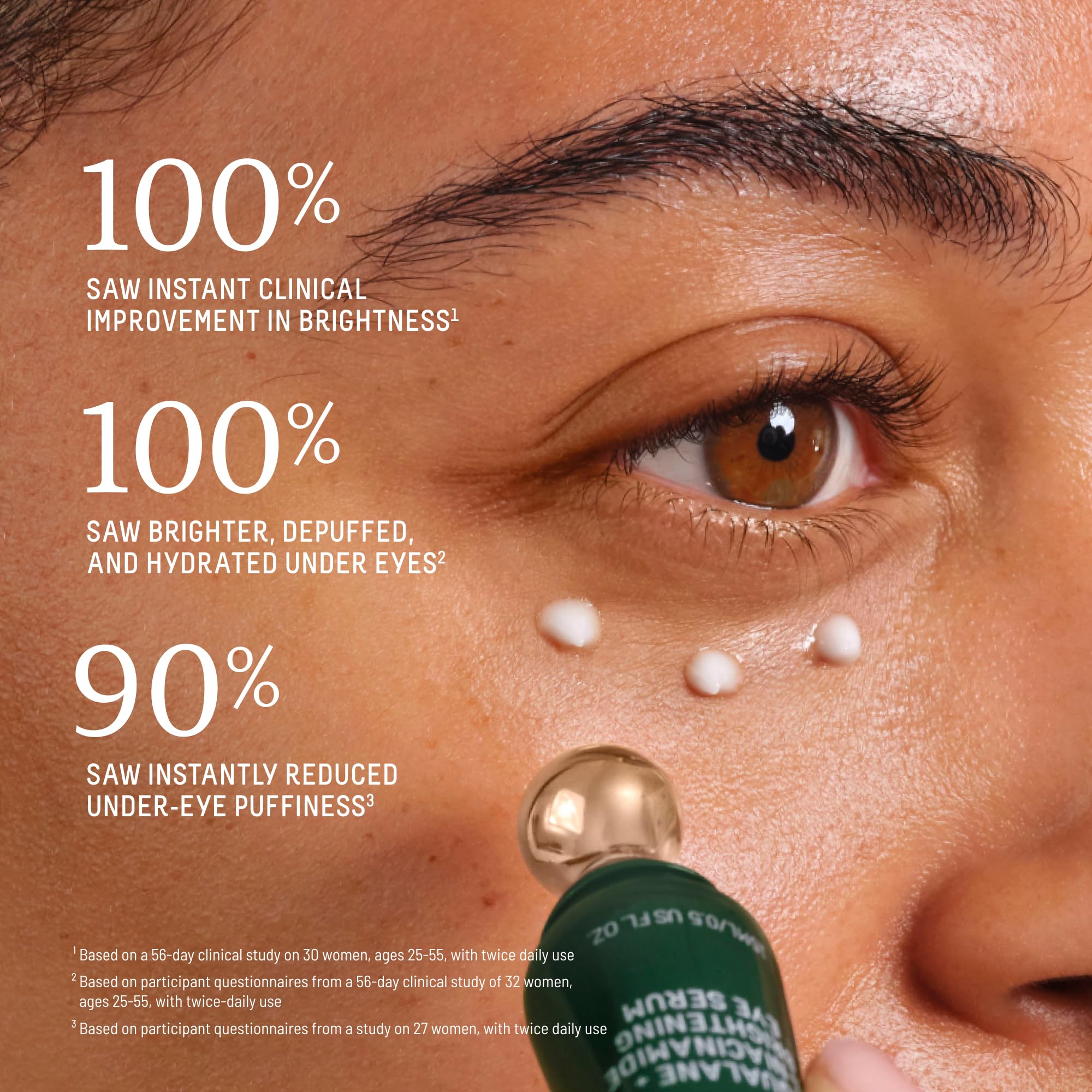BIOSSANCE cafeína para ojos, drenaje y reducción de hinchazón.
