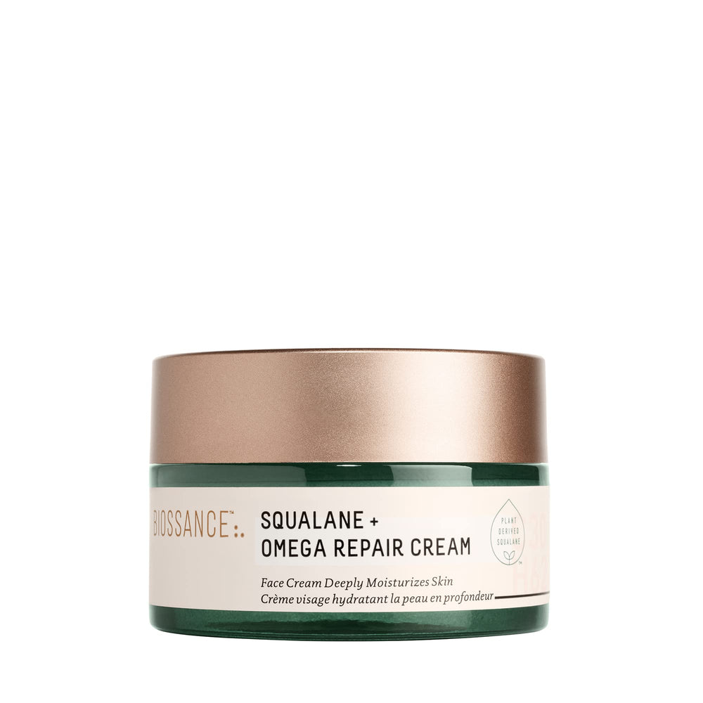 BIOSSANCE crema escualano-omega con textura ligera para hidratación suave