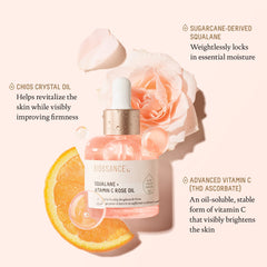 BIOSSANCE Squalane + Vitamina C Rosa, textura ligera para piel suave