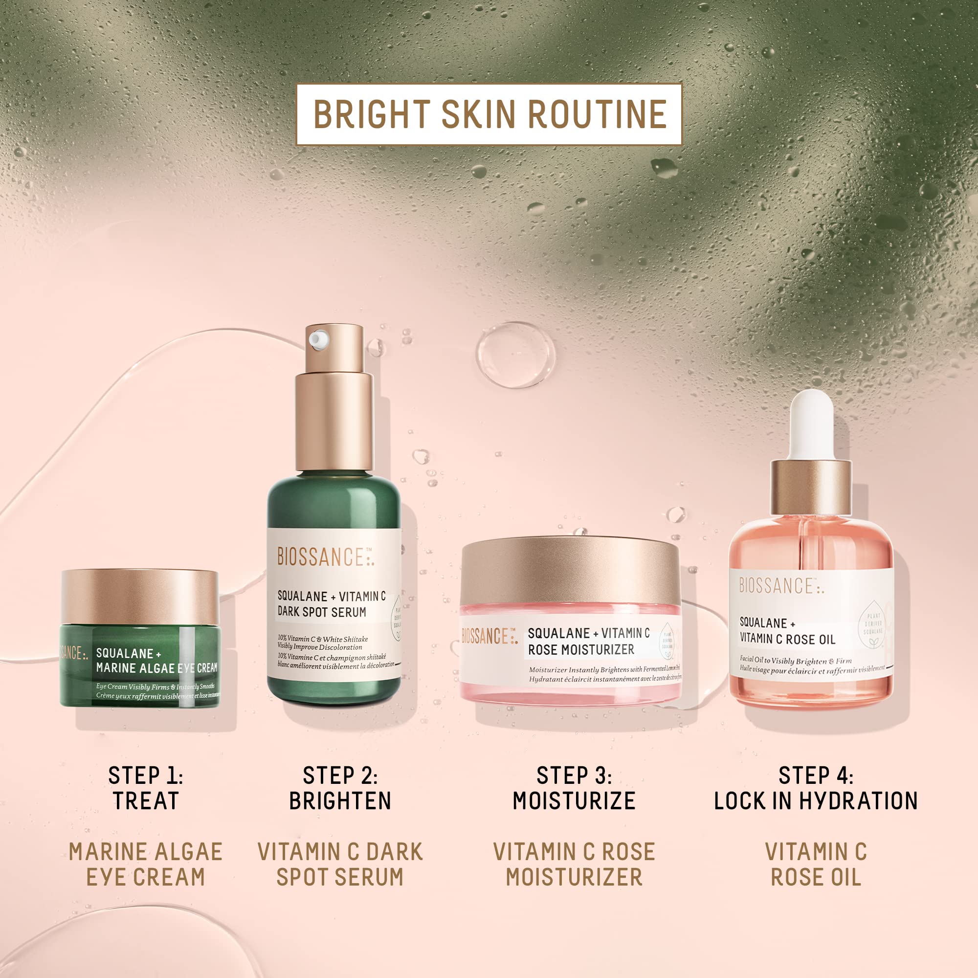 Aroma suave a rosas en BIOSSANCE Squalane + Vitamina C Rose.