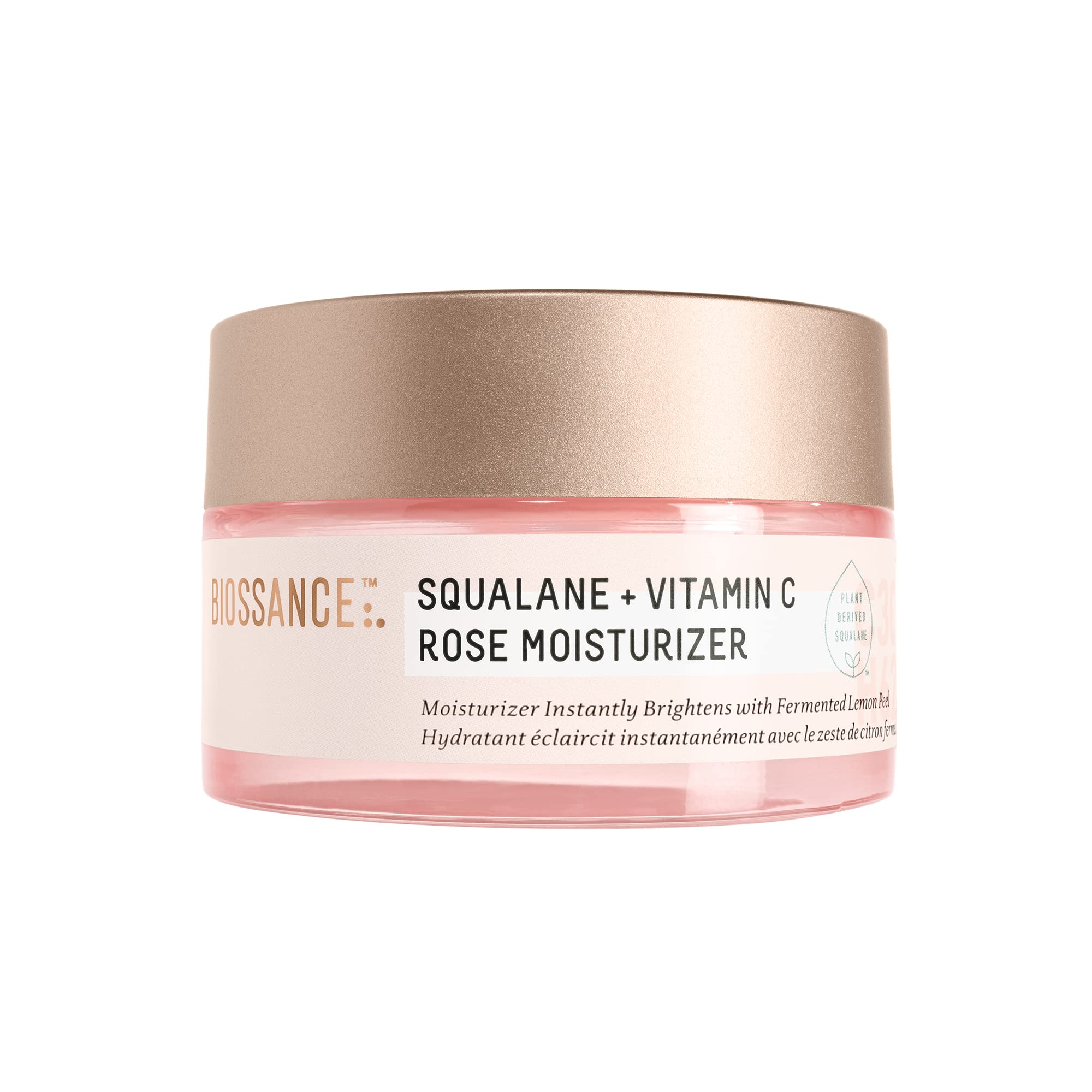 BIOSSANCE Squalane + Vitamina C Rose: bote crema, hidratación ligera para el día.