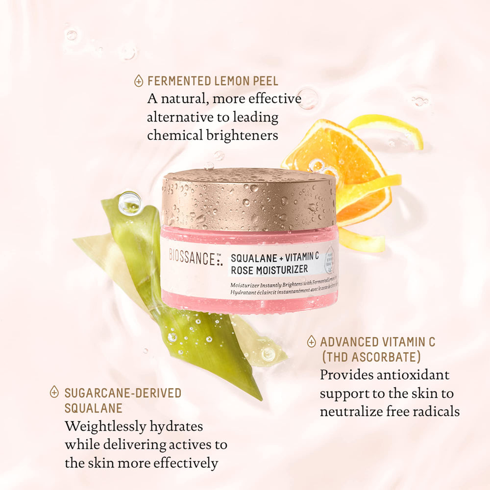Protección frente a contaminación con BIOSSANCE Squalane + Vitamina C Rose.