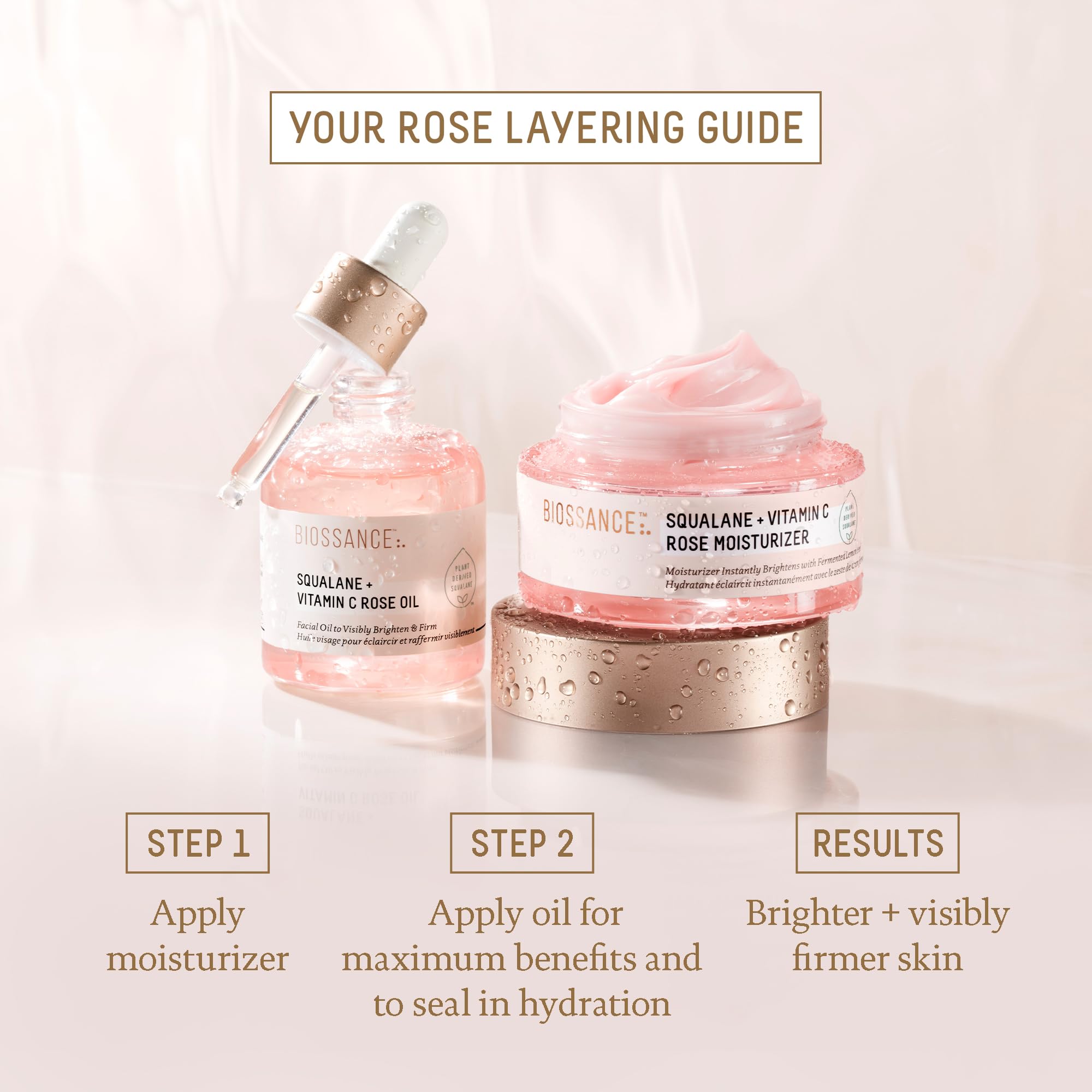 Tono más uniforme con BIOSSANCE Squalane + Vitamina C Rose.