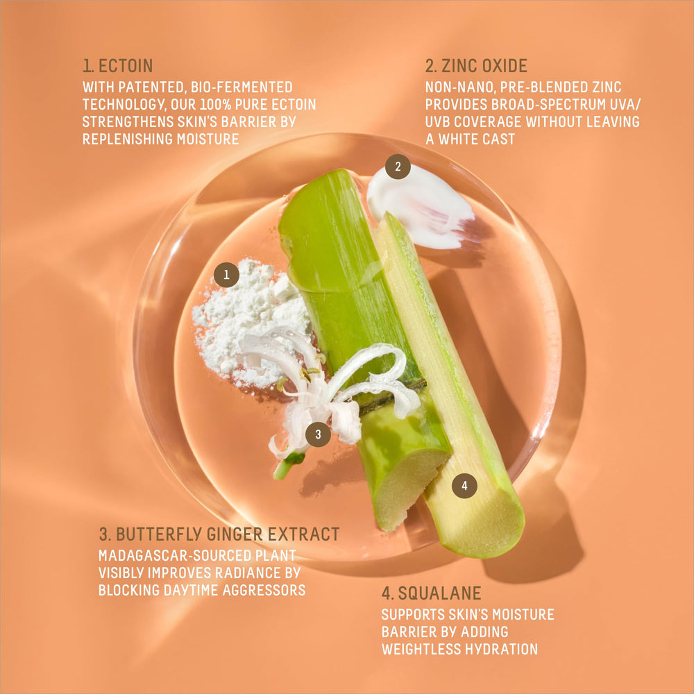 BIOSSANCE Squalane + Zinc Sunscreen textura ligera para piel hidratada todo el día