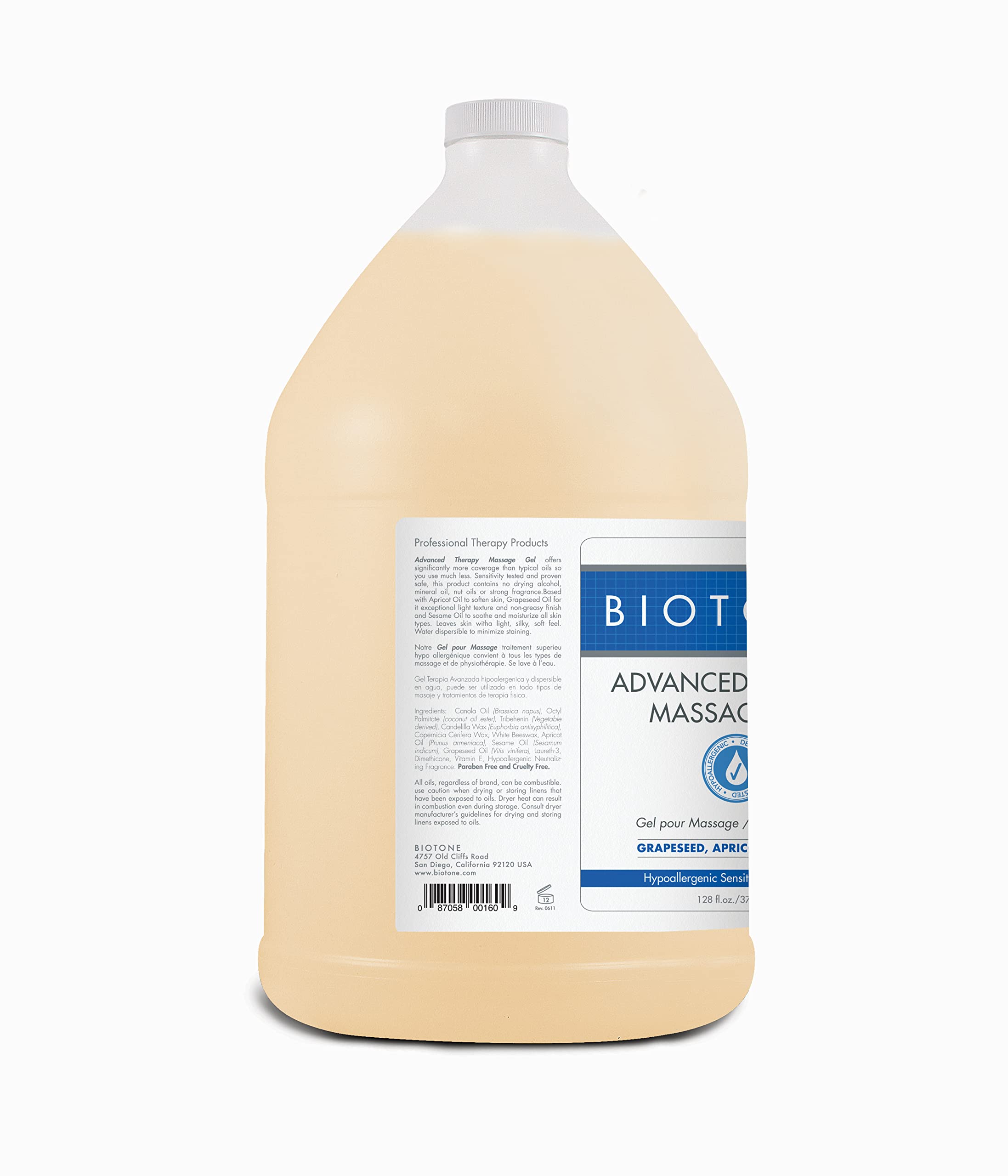 BIOTONE Advanced Therapy Gel ofrece mayor cobertura para sesiones de masaje más eficientes